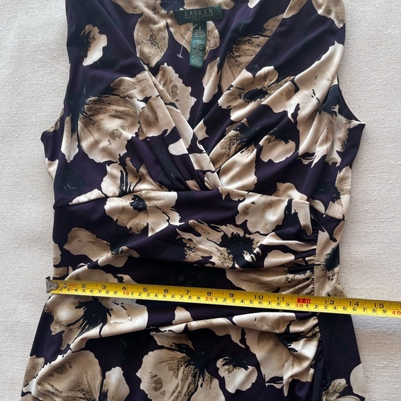 Lauren Ralph Lauren Purple and Cream Floral Midi Dress - Picture 7 of 9